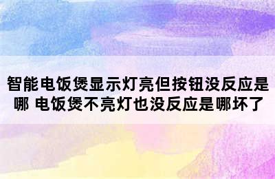 智能电饭煲显示灯亮但按钮没反应是哪 电饭煲不亮灯也没反应是哪坏了